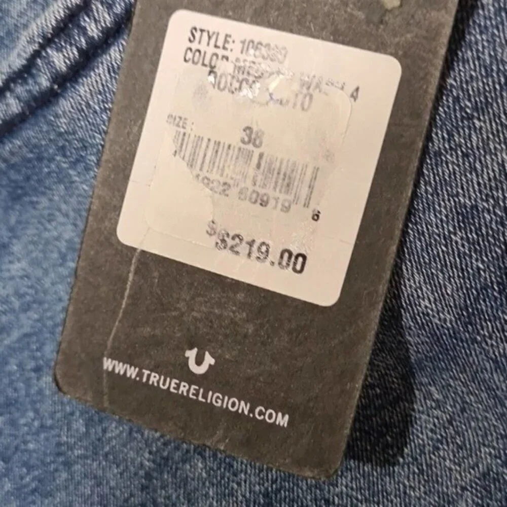 True Religion Rocco Relaxed Skinny Jeans Size 38x33 New